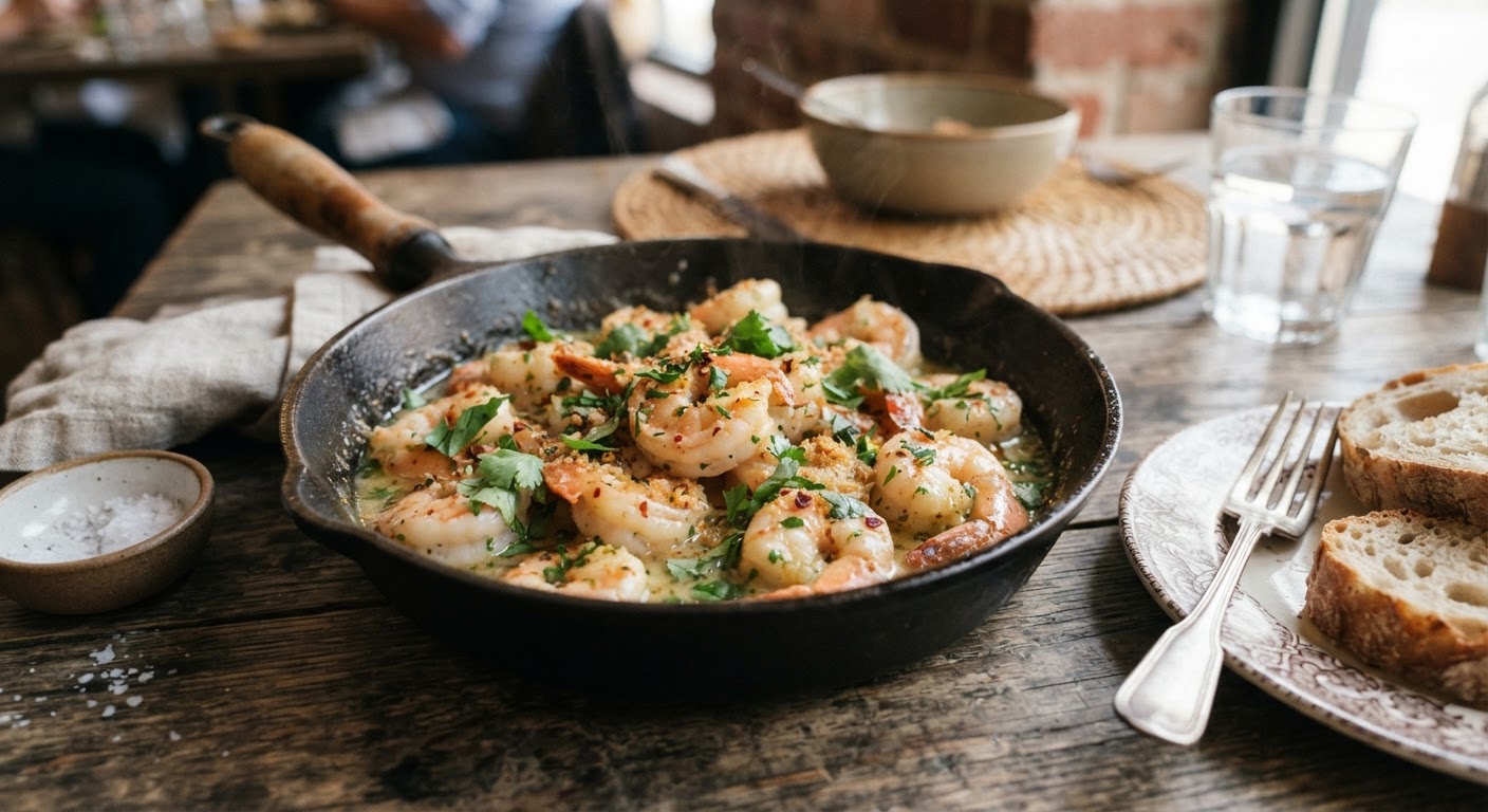 جمبري بصوص الثوم والزبدة
