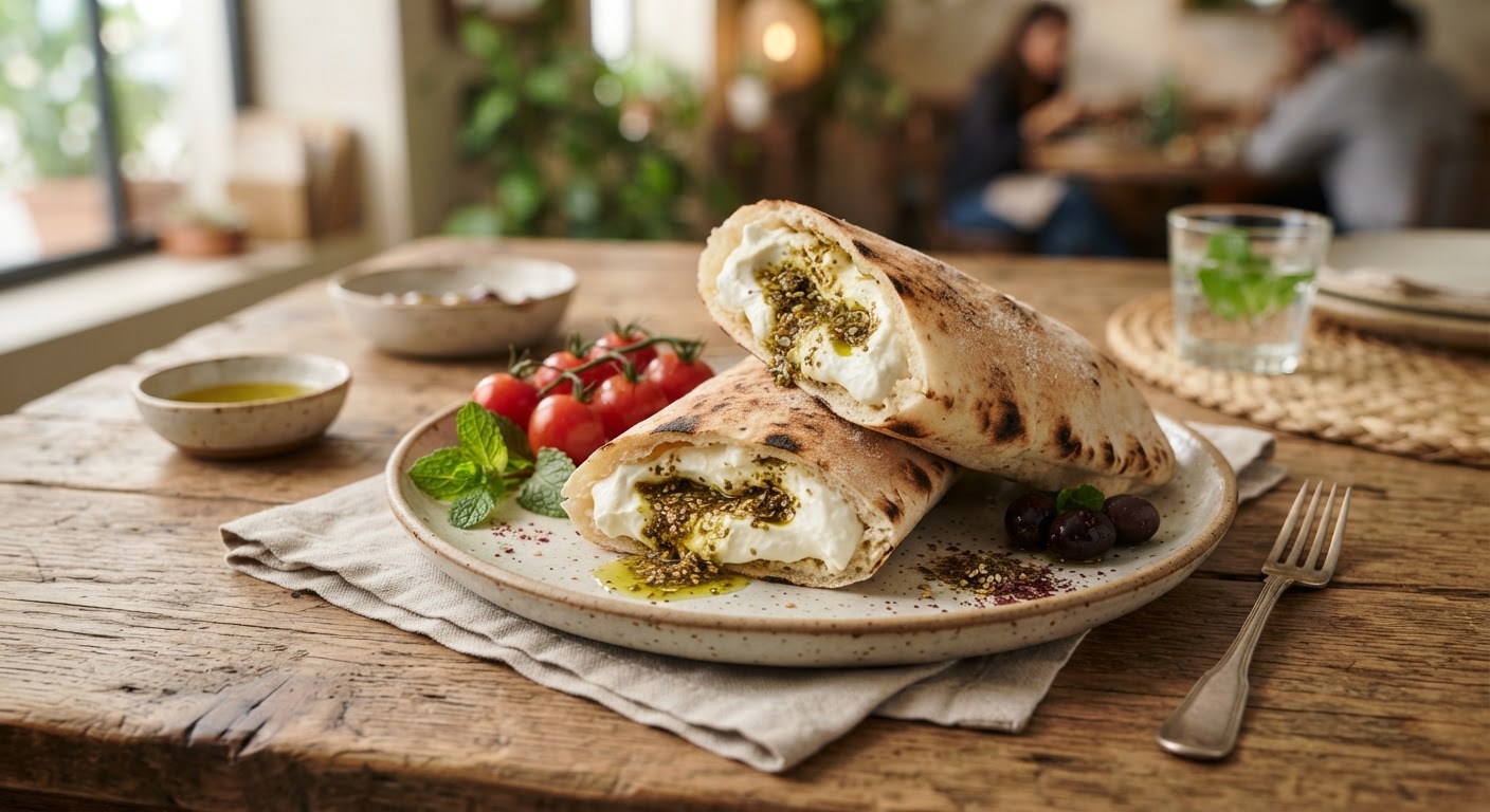 سندوتش لبنة وزعتر