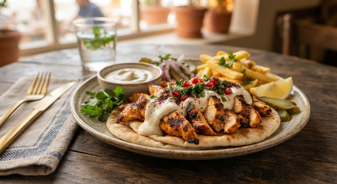 شاورما دجاج بصوص الثوم