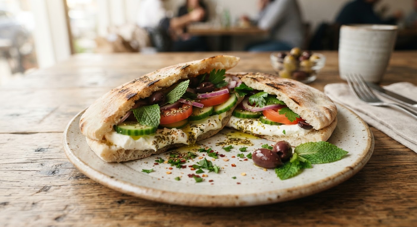 سندوتش لبنة وخضار